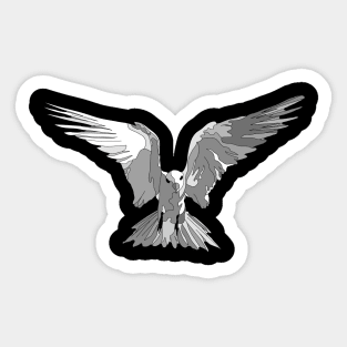 Angel Bird Black and White Sticker